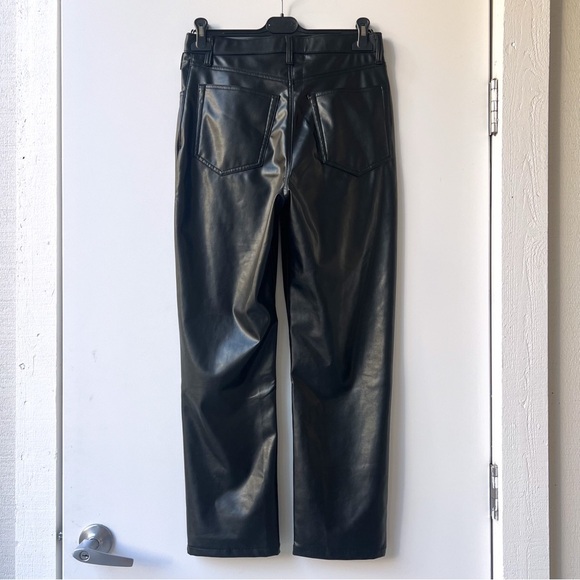 NWT Abercrombie & Fitch Vegan Leather 90s Straight Pant - Black - Size 30/10s - Picture 4 of 11